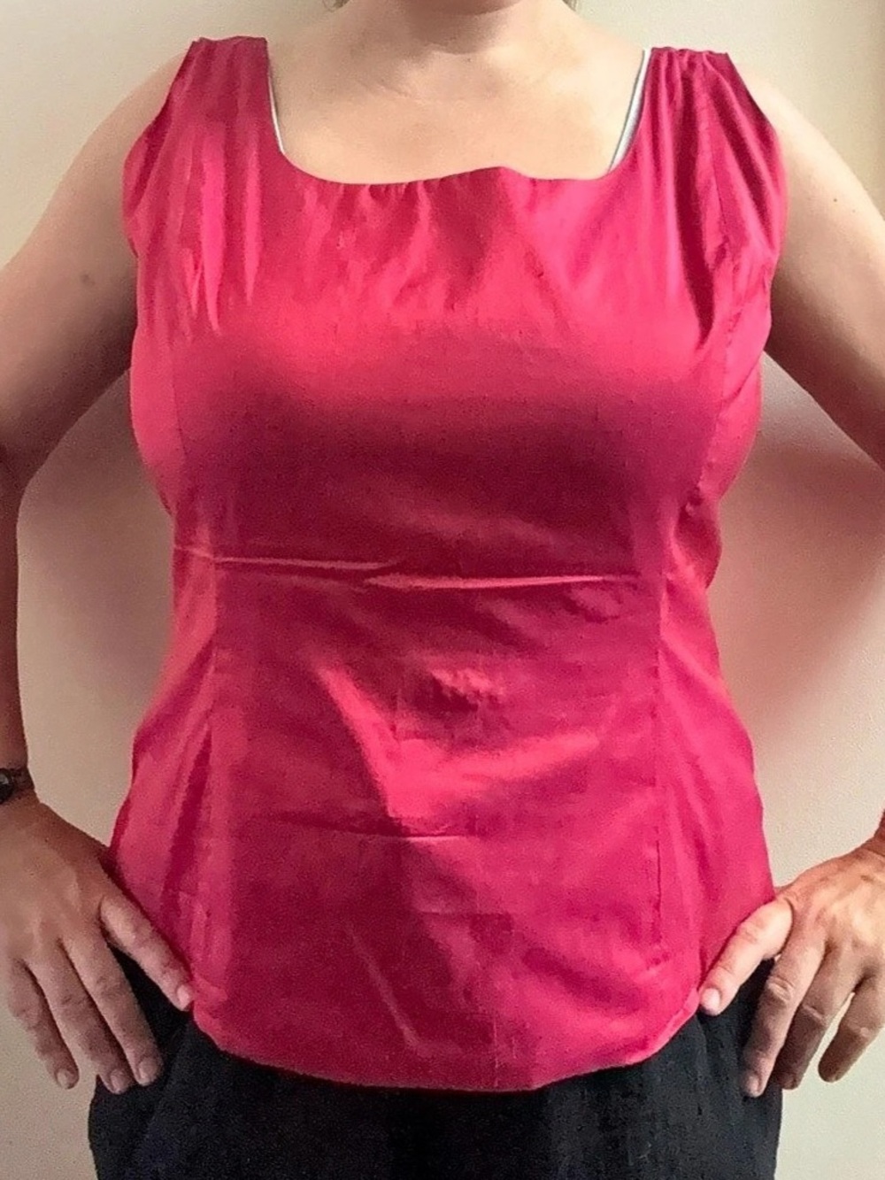 Pink Sleeveless 100% Silk Tank Top by Lundström